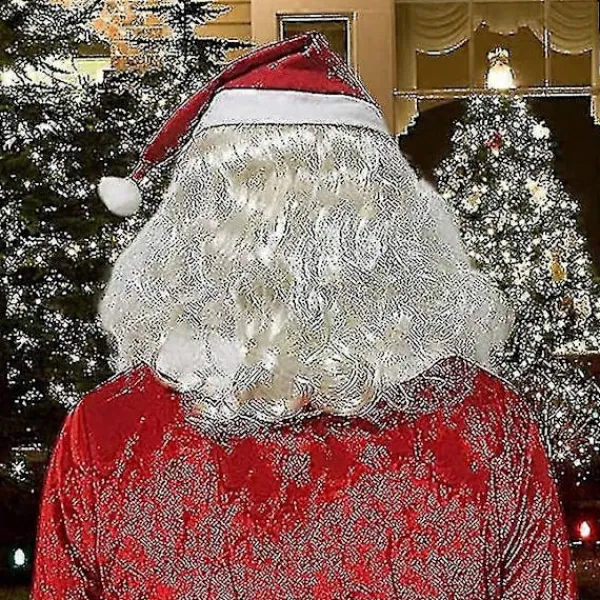 Bebetter Santa Mask för män, Jul Latex Mask, Santa Huvudmask, Realistisk Santa Gammal Mans Mask med Röd Santa Hatt för Fest> Masker