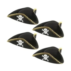 Beijiyi Tricorn Pirathattar Kolonial Kostym Tillbehör Utklädnad Svart Filt (m)> Huvudbonader