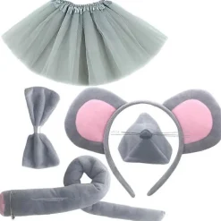 Bekväm Musdräkt Kit Inklusive Flexibla Öron, Svans och Stilfull Fluga> Tillbehör