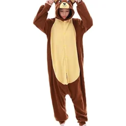 Björndräkt Onesie Pyjamas Kvinnor Män Djur Cosplay En Delad Halloween Jul Hemkläder M> Dräkter
