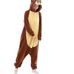 Björndräkt Onesie Pyjamas Kvinnor Män Djur Cosplay En Delad Halloween Jul Hemkläder M><noscript><img width=