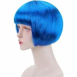 Blå Kort Bob Cosplay Flapper Peruk - Syntetisk Kostym för Kvinnor, ZQKLA><noscript><img width=