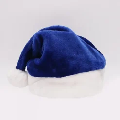Blå plysch jultomteluva> Huvudbonader