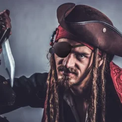 Black Eye Patch Justerbar Pirat Eye Patch för behandling av Strabismus A><noscript><img width=