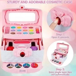 Black Friday Sminkset för barn, tvättbart sminkset för flickor, leksaker för flickor, julklappar och födelsedagspresenter för flickor 4-10 år> Smink