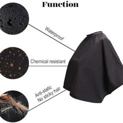 Black Makeup Cape, Chemical and Water Proof Beauty Salon Shorty S><noscript><img width=