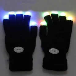 Blinkande Handskar Glöd 7 Lägen Led Rave Ljus Fingerbelysning Vante Svart Hög Kvalitet> Tillbehör