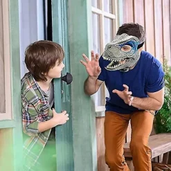 Blodig djurmask skrämmande Tyrannosaurus Rex dinosauriemask orm mun Halloween latex Godzilla huvudskydd><noscript><img width=