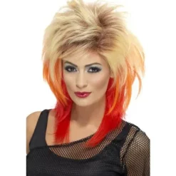Blond mullet-peruk för kvinnor från 80-talet - SMIFFY'S - One size - För vuxna> Peruker