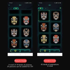 NSF Bluetooth APP Kontroll Smart LED Ansiktsmasker Programmerbar Ändra Ansikte Gör själv Foton> Masker