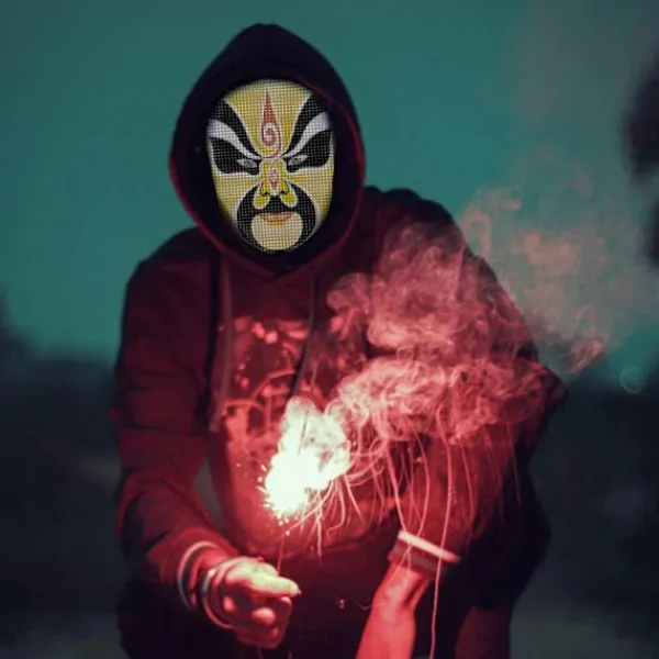 NSF Bluetooth APP Kontroll Smart LED Ansiktsmasker Programmerbar Ändra Ansikte Gör själv Foton> Masker