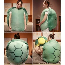 Bärbar Sköldpaddsskal Kudde Vuxen - Jättelik Sköldpaddsdräkt Rolig Utklädnad Viktad Sköldpadds Plysch, Stor Sköldpaddskroppskudde [YJD]><noscript><img width=