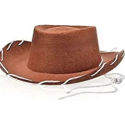 Brun cowboyhatt-dräkt för barn, Woody-stil 2024THO> Huvudbonader