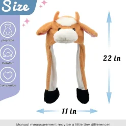 Brun kohatt med öron Rör sig Hoppa Pop Up Slå Plysch Farm Animal Holiday Cosplay Dress Up Rolig Festival Födelsedagspresent för barn Pojkar Flickor, 22' | Fyndiq> Huvudbonader