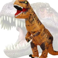 (Brun) Tyrannosaurus Rex Dräkt Vuxen Dinosauriedräkt Uppblåsbar> Dräkter