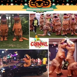 (Brun) Tyrannosaurus Rex Dräkt Vuxen Dinosauriedräkt Uppblåsbar><noscript><img width=