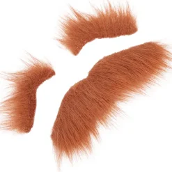 Brunt Självhäftande Löst Skägg Mustasch Ögonbryn Kostymset för Festivaler Fester><noscript><img width=