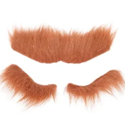 Brunt Självhäftande Löst Skägg Mustasch Ögonbryn Kostymset för Festivaler Fester><noscript><img width=