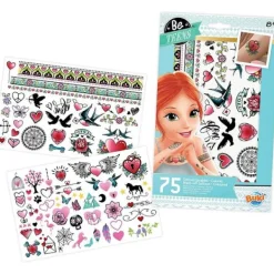 BUKI FRANCE Buki Frankrike - 75 färgglada tvättbara tatueringar> Smink