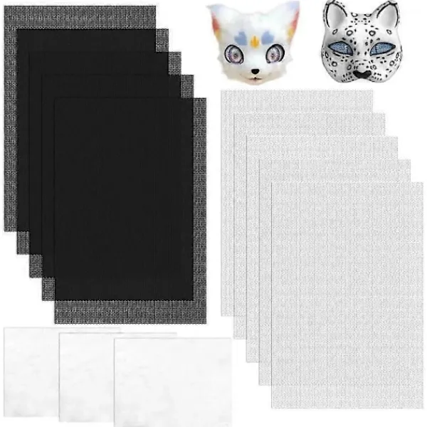 {ca}10 Ark Fursuit Ögon Mesh Vattentätt Utskrivbart Pvc Ögon Mesh Ark För Furry Cosplay Rekvisita Fursuits Hantverkstillverkning Vit> Masker