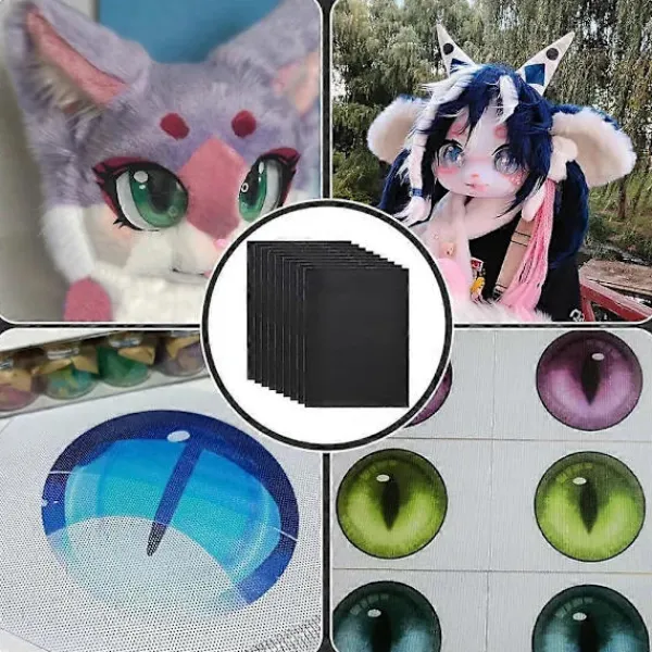 {ca}10 Ark Fursuit Ögon Mesh Vattentätt Utskrivbart Pvc Ögon Mesh Ark För Furry Cosplay Rekvisita Fursuits Hantverkstillverkning Vit> Masker