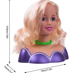 [CA] Hårstyling- och sminkhuvud, 35 delar smink- och hårtillbehör för barn, frisördocka sminkleksak liten flicka szq><noscript><img width=