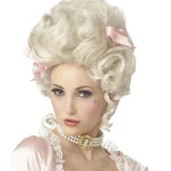 {CACA} Marie Antoinette vit peruk för damer, fransk barock, maskeradaccessoar> Peruker