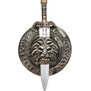FJORD CALIFORNIA COSTUME COLLECTIONS - Gladiatorkostym för män stridssköld & svärd för män tillbehör - Spartansk sköld Romersk vuxen 30 cm - maskerad o> Tillbehör