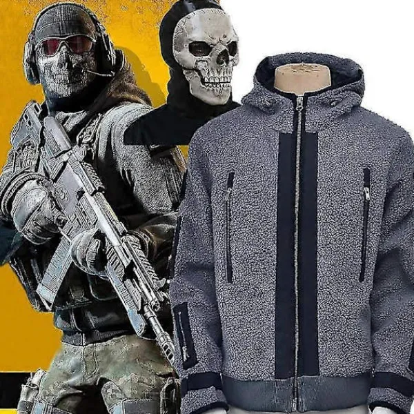 Call Of Duty Modern Warfare Ii Simon Riley Fleece Hoodies Jacka Tf 141 Ghost Team Uniform Kostym One Size> Masker