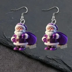 CAOSHI Santa Claus Design Hängande Örhängen för Kvinnor Mode Snögubbe Julfest Tillbehör Mångsidiga Festival Smycken Gåvor> Tillbehör