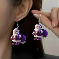 CAOSHI Santa Claus Design Hängande Örhängen för Kvinnor Mode Snögubbe Julfest Tillbehör Mångsidiga Festival Smycken Gåvor><noscript><img width=