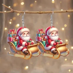 CAOSHI Santa Claus Design Hängande Örhängen för Kvinnor Mode Snögubbe Julfest Tillbehör Mångsidiga Festival Smycken Gåvor><noscript><img width=