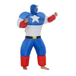 Captain America uppblåsbar dräkt tecknad dockdräkt film- och tv-rollspelsrekvisita expansionsdräkt festleksak><noscript><img width=