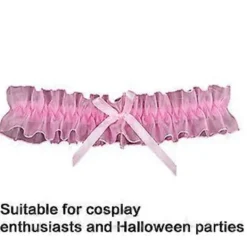 Catgirl Utklädningskläder Inklusive Hårband Spetskrage Halsband Handskar och Knähöga Strumpor för Kvinnor Halloween Rosa (Rosa)><noscript><img width=