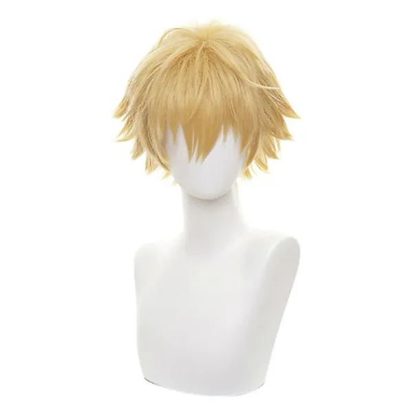 FMYSJ Chainsaw Man Denji Cosplay Kostym Peruk Herr Anime Halloween Gyllene Kort Hår (FMY)> Peruker