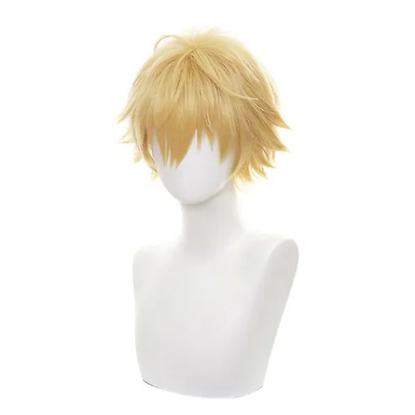 FMYSJ Chainsaw Man Denji Cosplay Kostym Peruk Herr Anime Halloween Gyllene Kort Hår (FMY)> Peruker