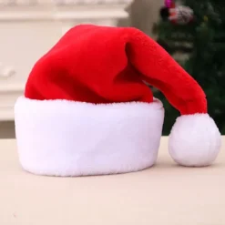Christmas Decorations Christmas Hat Adult Party Dress Short Plush Hat for Christmas New Year Festive Holiday Party Supplies><noscript><img width=