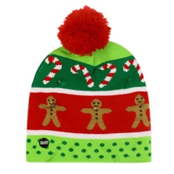 Holocky Christmas Santa Snowman Led Stickad Cap Beanie Hat> Huvudbonader