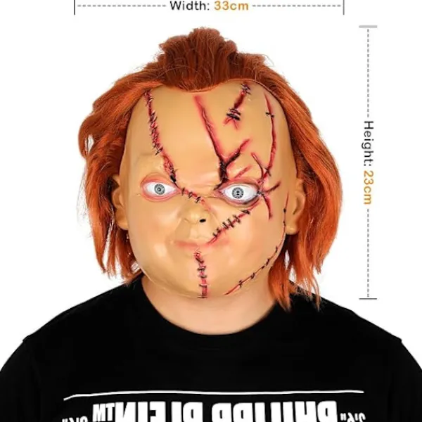 Chucky Mask Skräck Spöke Läskig Mask Mördar-Chucky Helhuvudsmask Karneval Halloween Cosplay Kostymtillbehör> Masker