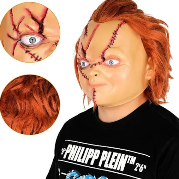 Chucky Mask Skräck Spöke Läskig Mask Mördar-Chucky Helhuvudsmask Karneval Halloween Cosplay Kostymtillbehör> Masker