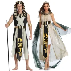 Holocky Cleopatra-kostym för kvinnor, Farao-kostym för män XL> Dräkter