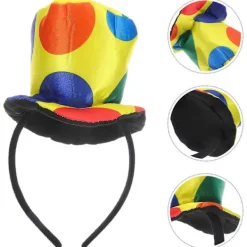 Clown Hatt Hårband för Föreställningsrekvisita 3st Färgglada Festtillbehör[YJD] 21X12CM><noscript><img width=