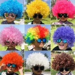 Clownhår, komiska perukrekvisita, cheerleader färgglada huvudonader, performance rekvisita><noscript><img width=