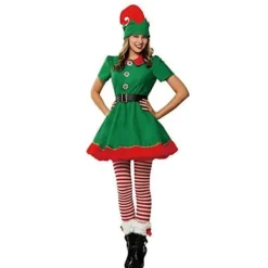 （160CM Kjol）Förälder-Barn Juldräkter Grön Jultomte><noscript><img width=