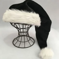 75cm Vuxen Barn Svart Plysch Lång Julhatt Juldräkt Pompom Jultomte Mössa Festival Party Tillbehör Gåvor><noscript><img width=