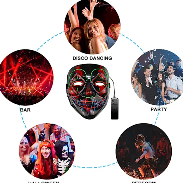 Color Led - Music Speed ​​Led Mask - Halloween Led Mask - Led> Masker