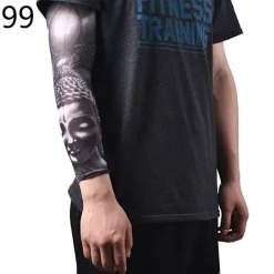 Cool Arm Värmare Hudskyddande Nylon Stretchig Falsk Temporär Ärm Tatueringar Kroppsdesign Armstrumpor Tatueringar Män Kvinnor Tatuering> Smink