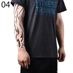 Cool Arm Värmare Hudskyddande Nylon Stretchig Falsk Temporär Ärm Tatueringar Kroppsdesign Armstrumpor Tatueringar Män Kvinnor Tatuering> Smink