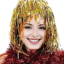 Cosplay Disco Peruk Folie Glitter Glänsande Partyperuk Vuxna Metalliska Cosplay Tillbehör Rolig Atmosfär Festlig Dekoration> Peruker