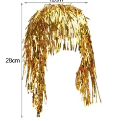 Cosplay Disco Peruk Folie Glitter Glänsande Partyperuk Vuxna Metalliska Cosplay Tillbehör Rolig Atmosfär Festlig Dekoration><noscript><img width=